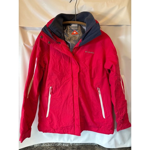 Columbia Women's‎ Core Pink & White Interchange  2in1 Winter Coat Size L - Picture 1 of 14
